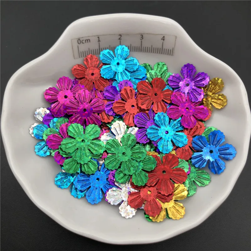 Cup Flower Loose Sequins Paillettes 30g 19mm For Sewing Shoes Hat Kids DIY Crafts Accessories