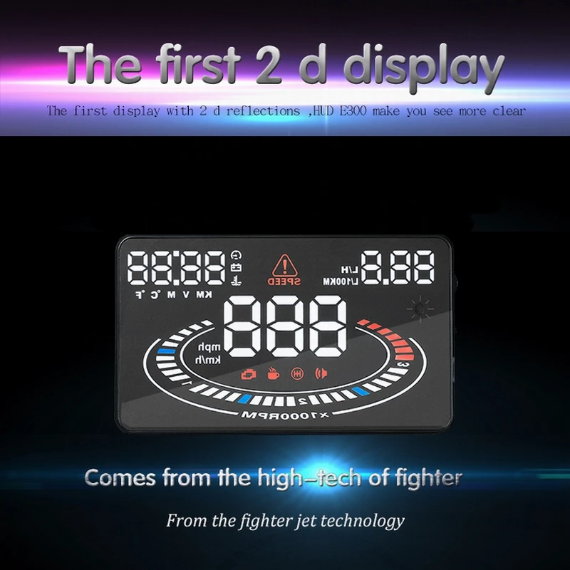 E300 HUD OBD2 дисплей автомобиля velocidad proyector OBD UE MPH км/ч цифровой Coche velocimetro en el parabrisas Proyector