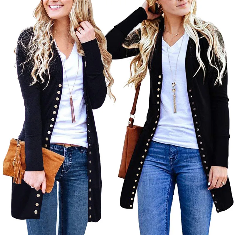 

Spring Women Knit Cardigan Sweater Button Up Pockets Cardigan Autumn Casual Long Cardigan V Neck Long Sleeve Female Clothing