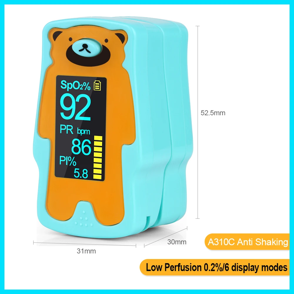 Пульсоксиметр RZ на палец для детей портативный бытовой прибор измерения