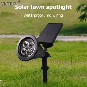 

4LED Solar Spotlight Garden Outdoor Lighting Solar Lamp IP65 Waterproof Landscape Yard Decor Lamp Street Light Wall Light