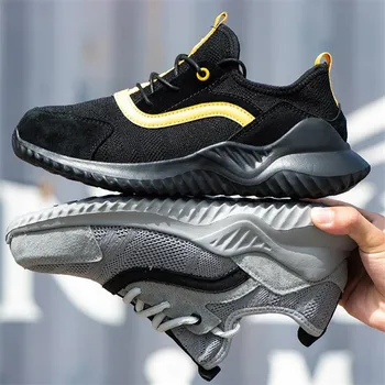 

Lightweight Steel Toe Work Safety Shoes for Men Fashion Casual Indestructible Shoes Skid Wearable Hiking Shoes Sneakers Man