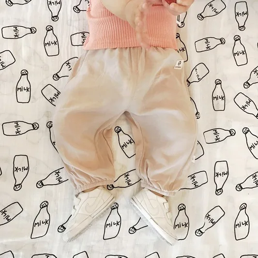 Mini Babe City/Новинка года; Летние противомоскитные штаны с гусеничной уткой; Брендовая детская одежда в Корейском стиле