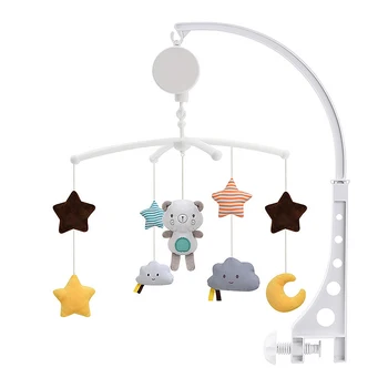 

1pcs Baby Crib Mobile Toy Cartoon Baby Rattles Toy Rotating Crib Mobile Bed Musical Box with Holder Bed Stroller Toy Supplies