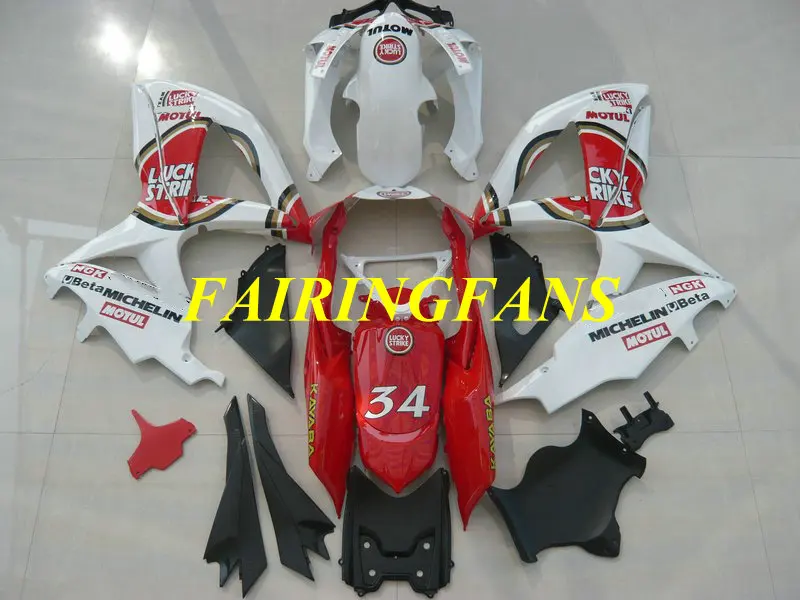 Литья под давлением обтекатель комплект для GSXR600 750 K8 08 09 GSXR 600 GSXR750 2008 2009 ABS белый красный Обтекатели Кузов+ подарки SA72