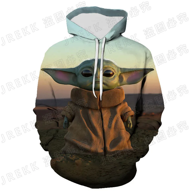 2022 New Funny Baby Yoda Hoodies Men 