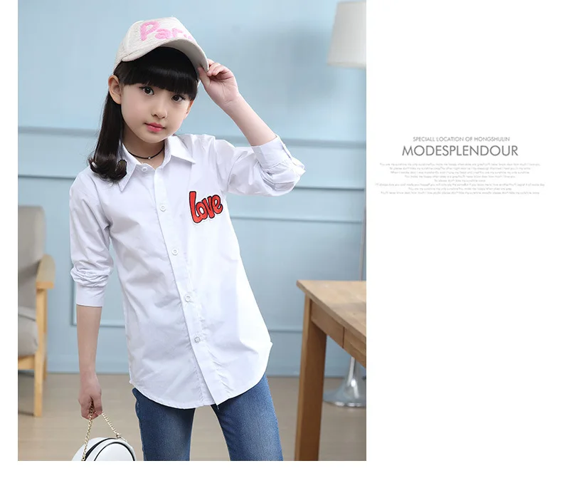 Детская одежда для девочек; Новинка года; сезон весна; рубашка в Корейском стиле для девочек; модная блузка с длинными рукавами для девочек