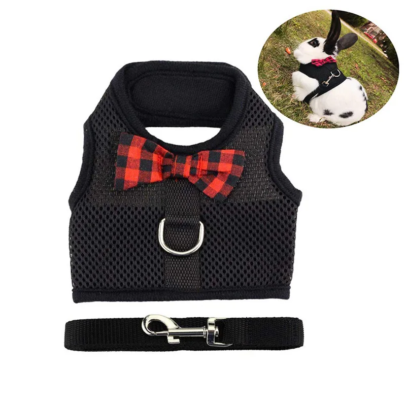 

Small Pet Rabbit Harness Vest And Leash Set For Ferret Guinea Pig Bunny Hamster Rabbits Puppy Kitten Vest Chest Strap Harness