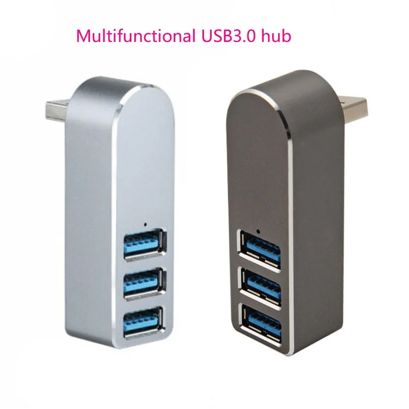 Алюминиевый сплав мини 3 порта USB 0 концентратор поворотный разветвитель адаптер
