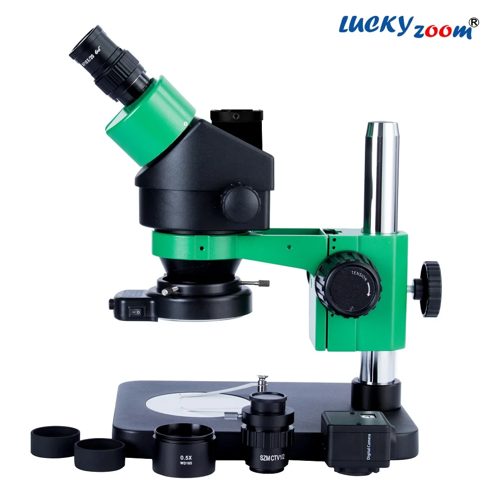 Lucky Zoom Brand New Professional Simul Focal Trinocular Stereo Microscope 2021 Black Green Binocular Trinocular Microscope Soldering Microscopio Lucky Zoom Brand New Professional Simul Focal Trinocular Stereo Microscope 2021 Black Green Binocular Trinocular Microscope Soldering Microscopio