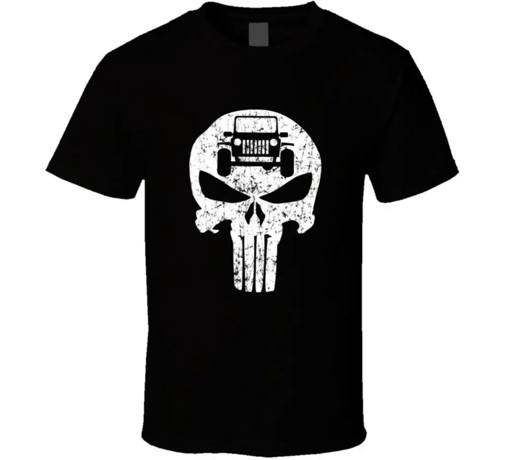 

Punisher Jeep Skull Distressed Logo T-Shirt
