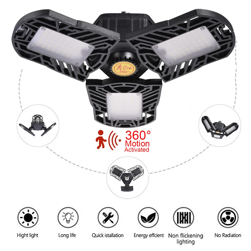 

5.8G Radar Driver 2835 Chip Led Light E27 Insulation High Bay Light Garage Lamp 100W 85-265v LED Lights For Gas Station Workshop