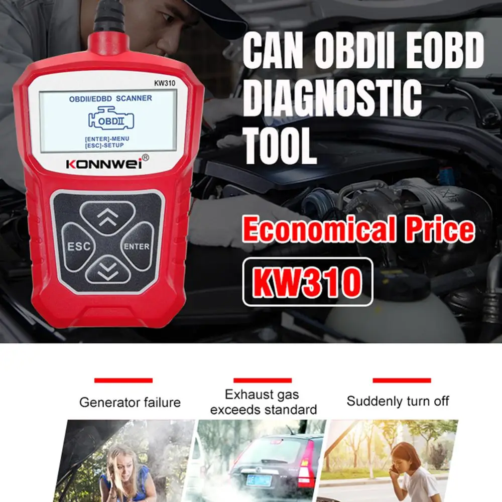 

KONNWEI KW310 OBD2 Scanner Auto Code Reader OBD II Car Diagnostic Scanner