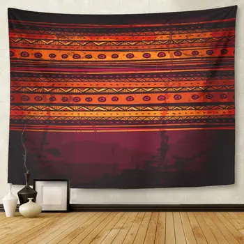 

Colorful African Abstract Ethnic Tribal Mexican American Pattern Tapestry Wall Hanging for Living Room Bedroom Dorm 50x60 inches