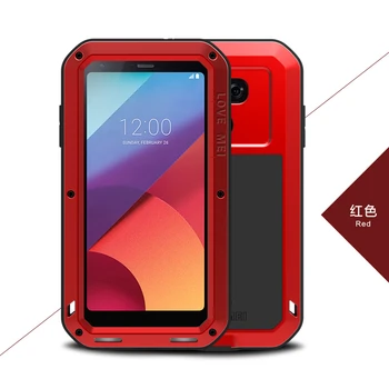 

LOVE MEI Aluminum Metal Armor sFor LG G6 Case funda + Gorilla Glass Shockproof Silicone Cover Full Phone Case sFor LG G6 Cover