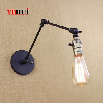 

Simple Vintage Iron Flexible With Switch Wall Lamp Bedroom Foyer Indoor Lighting E27 Lamp Holder 110-240V