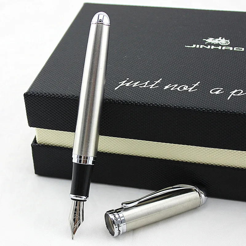Jinhao X750 металлическая перьевая ручка золотого цвета 0,5 мм блестящая платиновая сталь школьные офисные бизнес чернила для письма ручки подарок канцелярские принадлежности