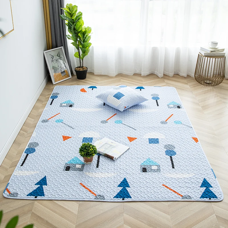 Ковер из хлопчатобумажной ткани для спальни, прикроватный, покрытый татами, детский матрас для ползания, матрас для гостиной, противоскользящий
