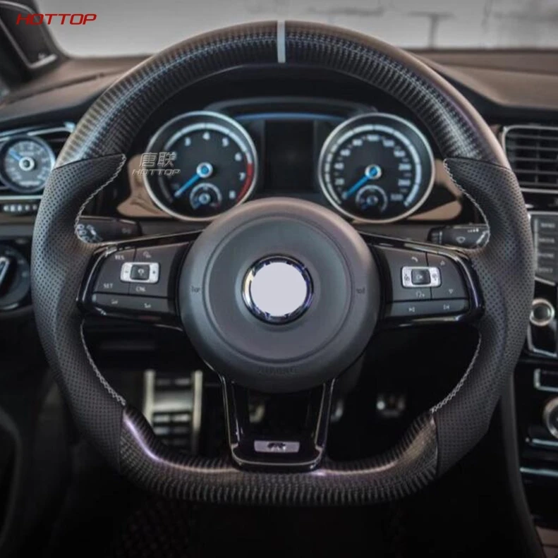 Carbon Fiber 1pc Автомобильный руль из углеродного волокна для Volkswagen Golf модель рулевого колеса - Цвет: Carbon Fiber 1pc