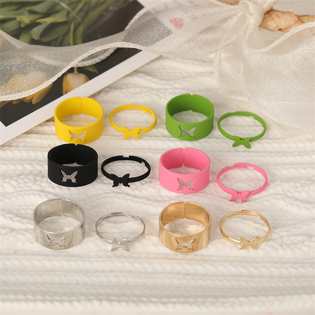 Butterfly Rings Set 12Pcs For Women Men Lover Colorful Rings Friendships Engagement Wedding Open Jewelry Friends Couple