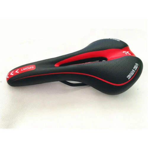 Black Red Удобное седло для велосипеда, прочная Сверхлегкая подушка для горного велосипеда, мягкая дышащая подушка для дорожного велосипеда, коврик для сидения, аксессуары для езды - Цвет: Black Red