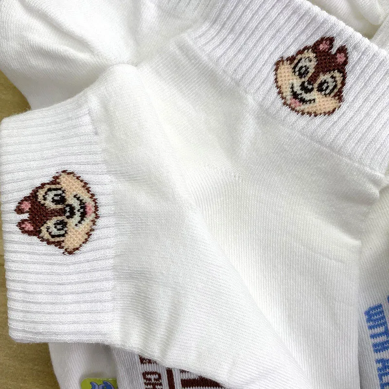 Disney Spring Summer Cartoon Mickey Minnie Donald Duck Daisy Lady Sweet Socks Solid Color Socks