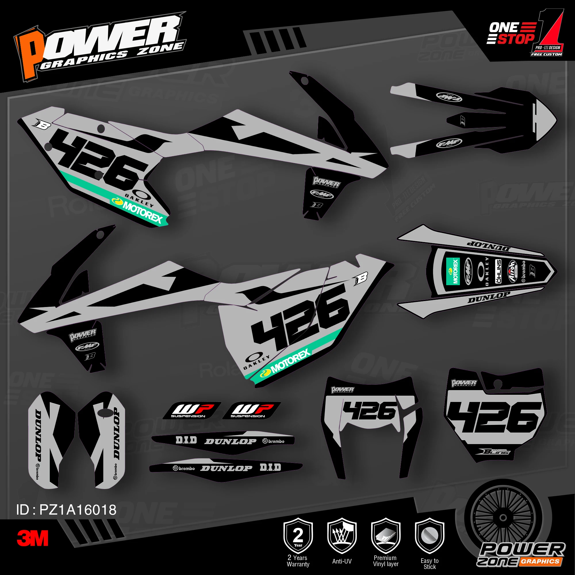 Персонализированные графические фоны PowerZone Team наклейки 3M Набор наклеек для KTM SX SXF