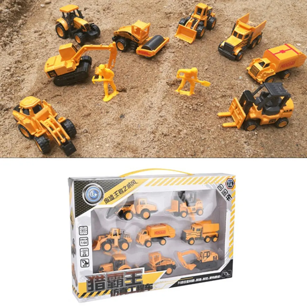 

Sliding Alloy Engineering Model Car Mini Toy Car 8 Inertia Toy Car Set Children Mixer Excavator Toy Car