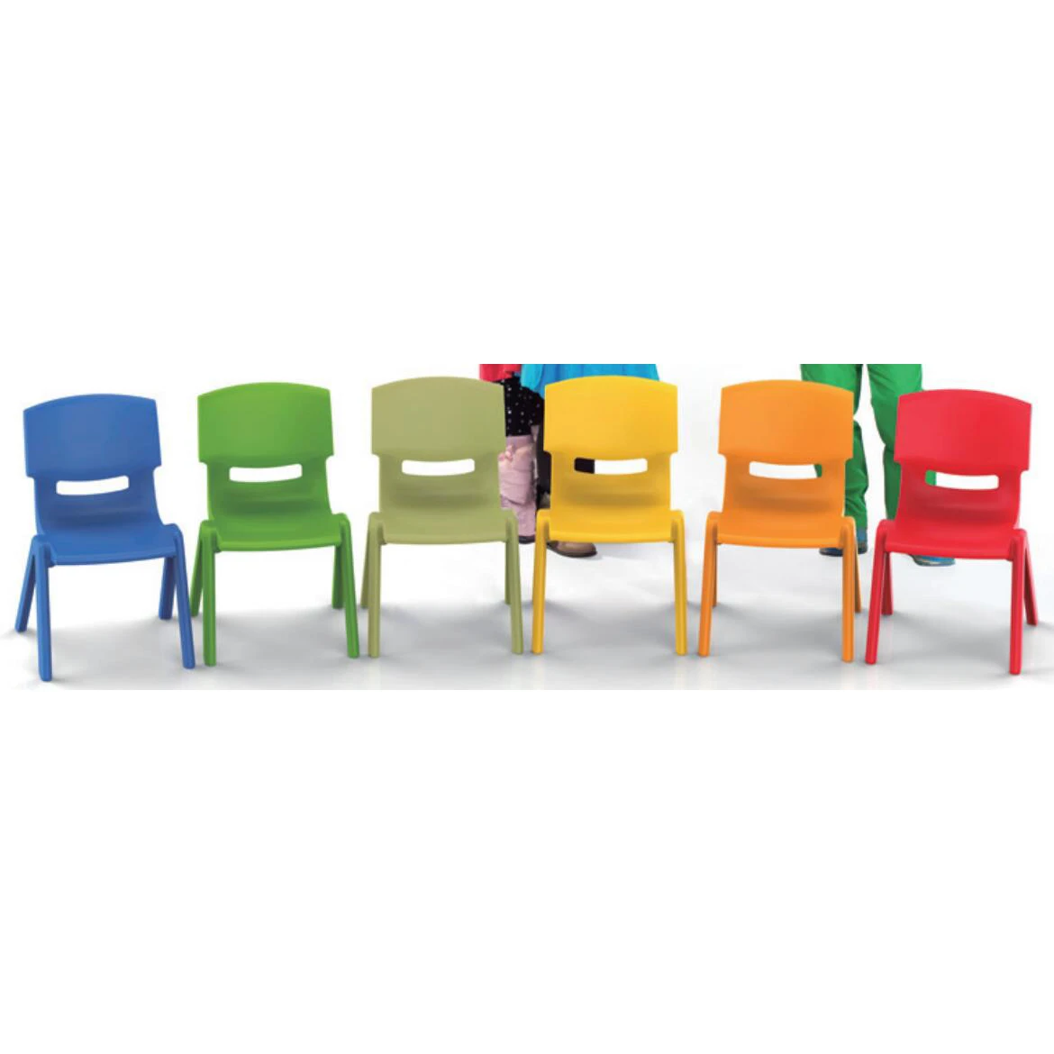 Silla de plástico de varios colores niños y adultos, 5 piezas en una de cartón|Parque infantil| - AliExpress