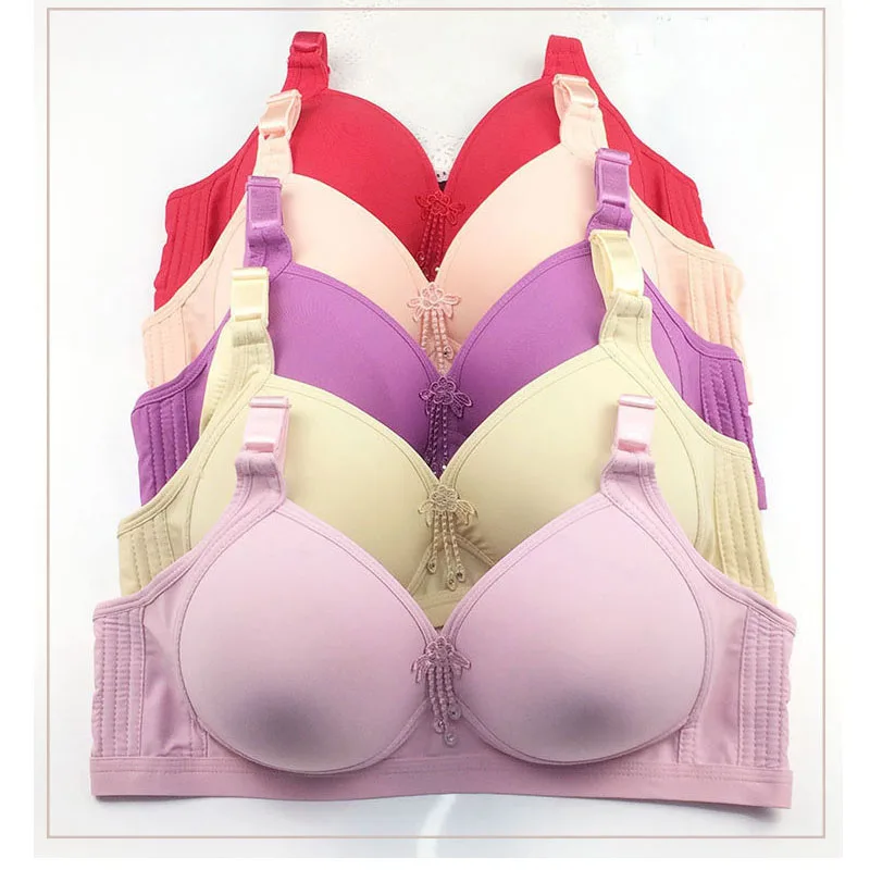 5 Colors French fashion Lavender black bra women wire free Big Bust 75 80 85 90 95 100 B C D cup bralette push up tops bh C07 1