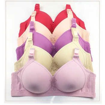 5 Colors French fashion Lavender black bra women wire free Big Bust 75 80 85 90 95 100 B C D cup bralette push up tops bh C07 1