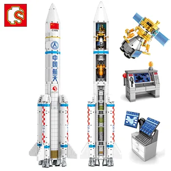 

SEMBO 804PCS Space Tank Manned Spacecraft Building Blocks City Lunar Lander Aerospace Astronaut Figures Satellite Bricks Toys
