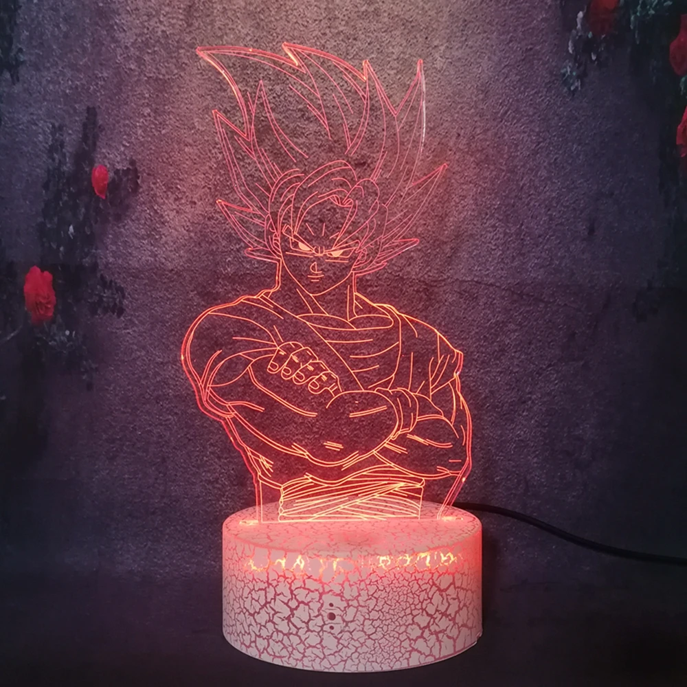 Горячий Японский комикс Dragon Ball Fighting Nation Super Saiyan Son Goku Master Roshi 3D USB светодиодный трещины лампа лава Иллюзия ночной Светильник - Испускаемый цвет: dragonball