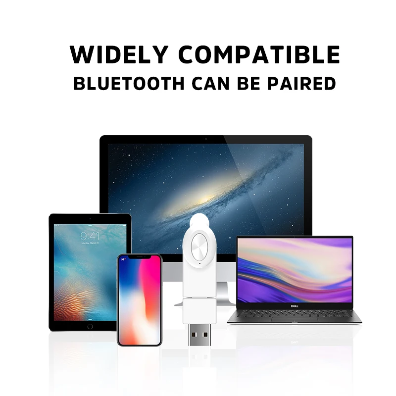 KIVEE TW21 USB Charging Wireless Bluetooth Earphone for Car Driving Single Handsfree with Microphone Business Bluetooth Headset