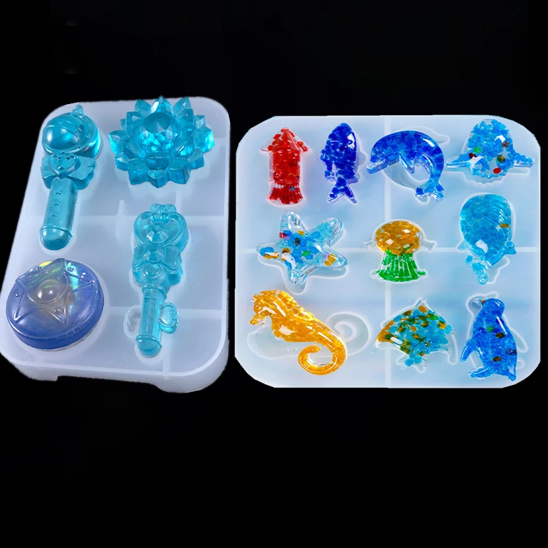 Силиконовая форма SNASAN из смолы для морских животных волшебная палочка