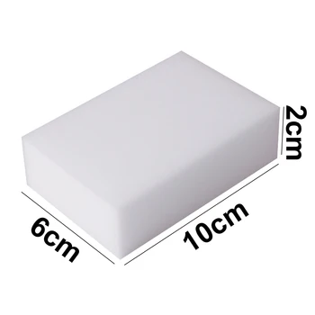 100 pcs/lot Melamine Sponge Magic Sponge Eraser Melamine Cleaner for Kitchen Office Bathroom Home Nano Cleaning Sponges 10x6x2cm 2