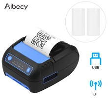 Aibecy портативный 58 мм Термопринтер портативный принтер штрих-кодов USB BT соединение беспроводной с 2 рулонов бумаги внутри