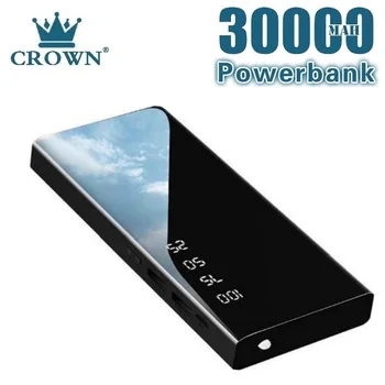 電源銀行30000mahポータブル大容量超薄型屋外旅行powerbank電話の充電器スマートフォン用の液晶デジタル表示