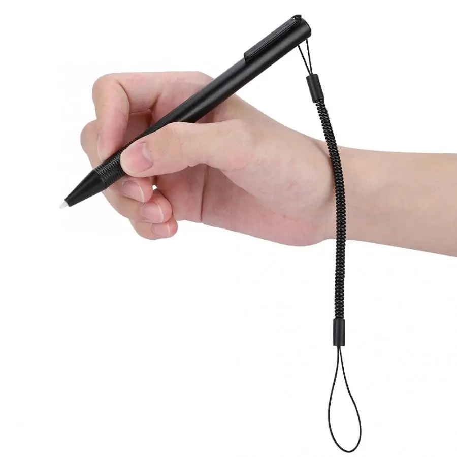 

Black Screen Touch Pen Resistive Touch Screen Anti-scratch Stylus Pen With Spring Rope for POS PDA Navigator