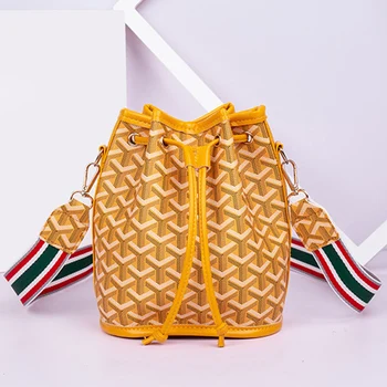 

Women bag Crossbody Bucket Bag PU Leather Shoulder Bags Designer Ladies messenger Drawstring Bags Broadband beam mouth bag