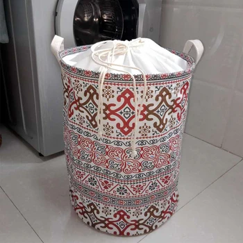 

Cartoon Portable Laundry Basket Collapsible Round Laundry Hamper for Clothes Toy Storage Organizer with Handles Eco-Friendly