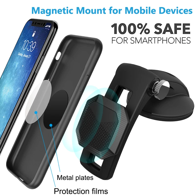 Автомобильный магнитный держатель для телефона на присоске для iPhone 11 Pro нано держатель лобового стекла приборной панели Регулируемая раздвижная Магнитная подставка для телефона