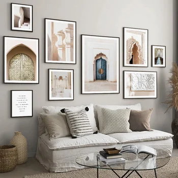 

Morocco Building Door Church Quotes Wall Art Canvas Painting Nordic Posters And Prints Wall Pictures For Living Room Home Decor
