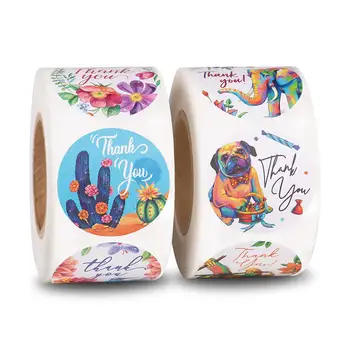 

New Wholesale Custom Roll Packing Sealing Stickers Thanks to Handmade Crafts Decorative Sticker Labels