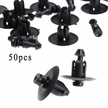 

Set Door Trim Clips Accessories Car 50Pcs Black Nylon Fender Push Type
