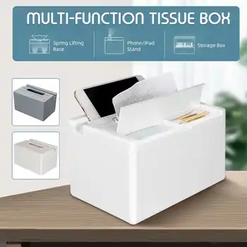 

2 Colors Tissue Box Case ABS Home Storage Box Paper Towel Organizer Automatic Lifting Container Storage Holder Table Decoration