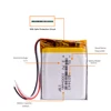 3 line Liter energy battery 3.7V e road route LH950 LH980N 603443 063443 1000mAh 5 inch navigator universal rechargeable battery ► Photo 3/6