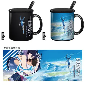 

Your Name Tenki No Ko Weathering with You Water Cup Color Changing Mug with Cover Spoon
