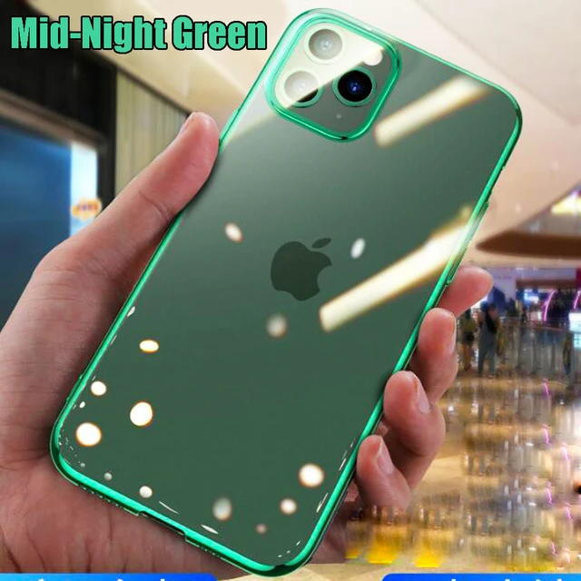 Midnight Green Plating Case Voor Iphone 11 Pro Max Luxe Matte Zachte Siliconen Transparante Telefoon Case Voor Iphone 11 11 Pro Half Wrapped Cases Aliexpress