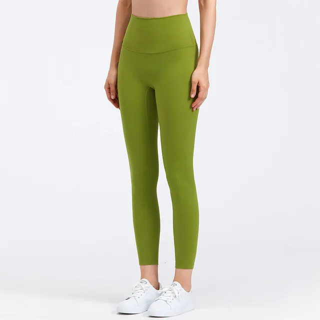 Lulu Quality Leggings Sport Women Fintess Tight High Waist Yoga Pant Butter Soft Gym Clothe 100%squat Proof Compression Athletic Pickled Pepper Green